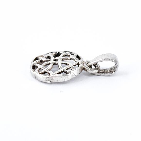 Vintage Sterling Silver 925 Openwork Celtic Knot Pendant - Picture 3 of 7